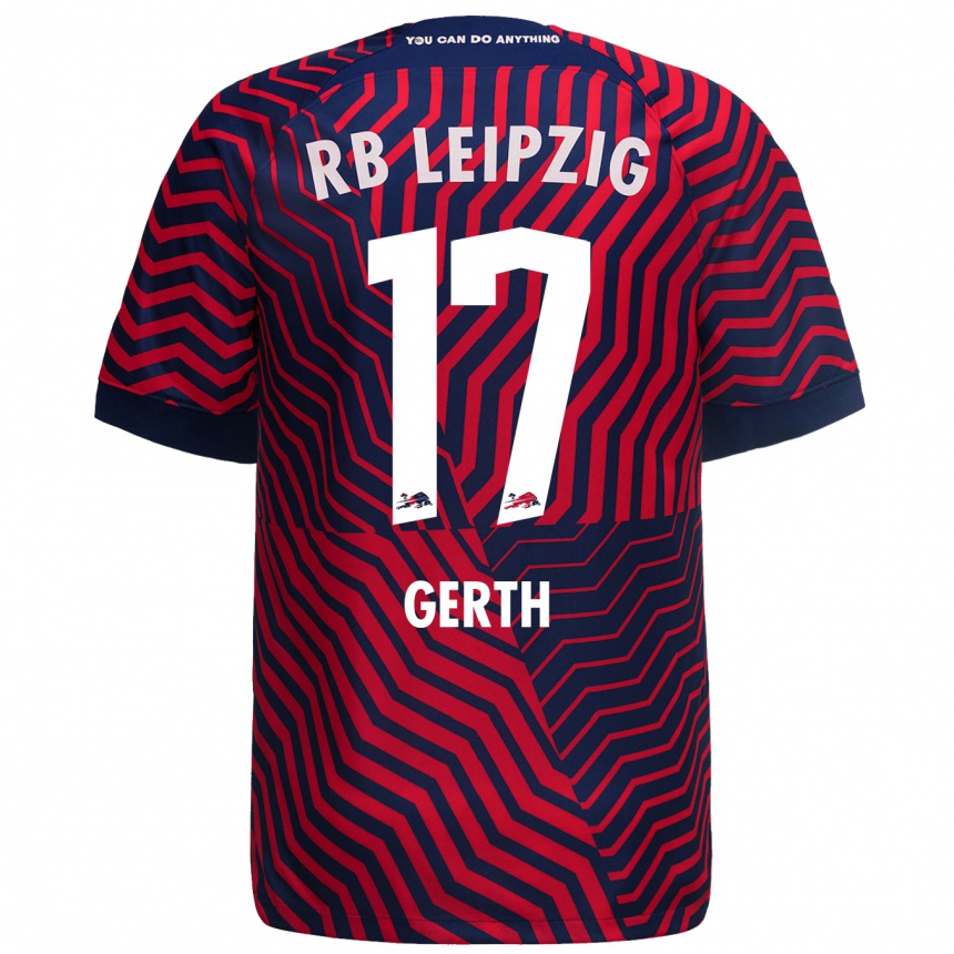 Niño Fútbol Camiseta Amos Gerth #17 Azul Rojo 2ª Equipación 2023/24 México