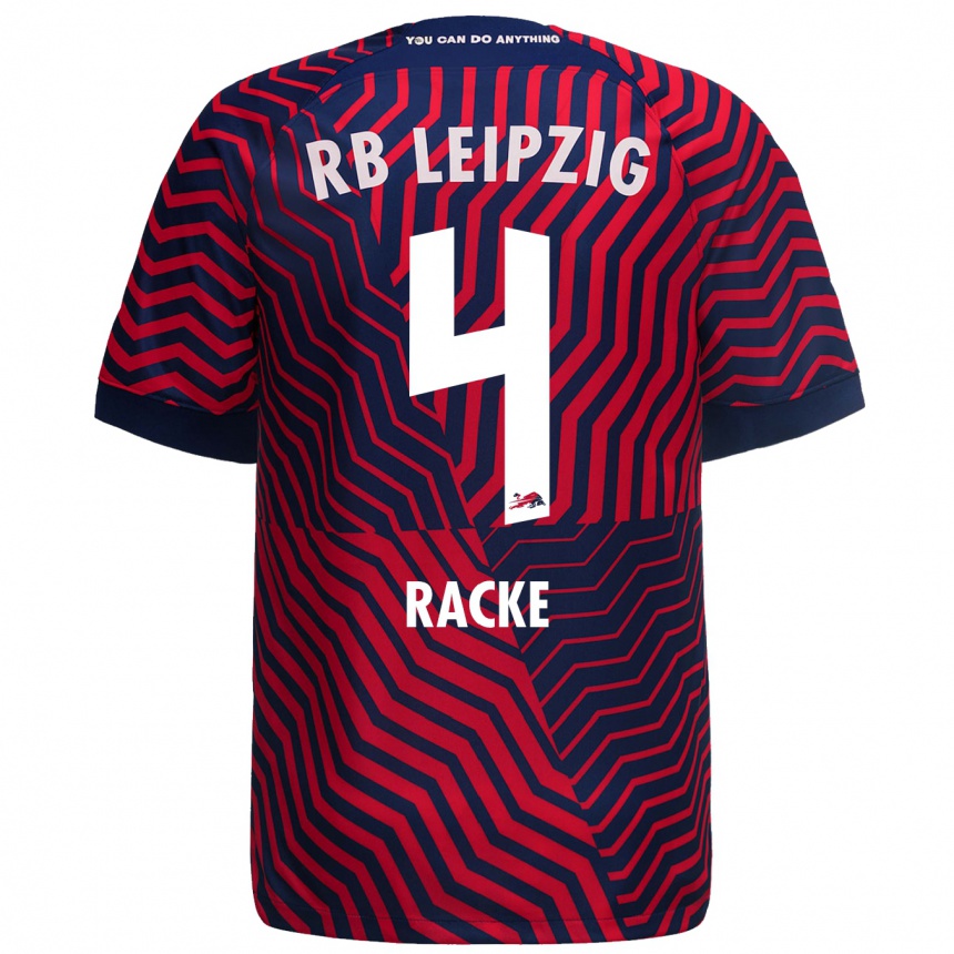 Niño Fútbol Camiseta Nina Räcke #4 Azul Rojo 2ª Equipación 2023/24 México