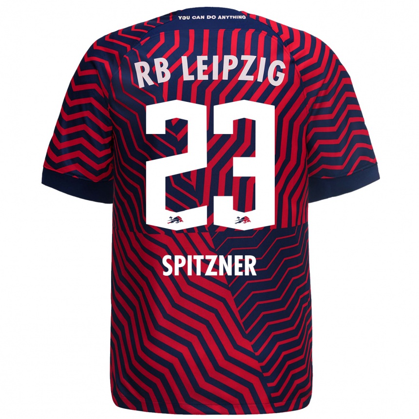 Niño Fútbol Camiseta Kyra Spitzner #23 Azul Rojo 2ª Equipación 2023/24 México