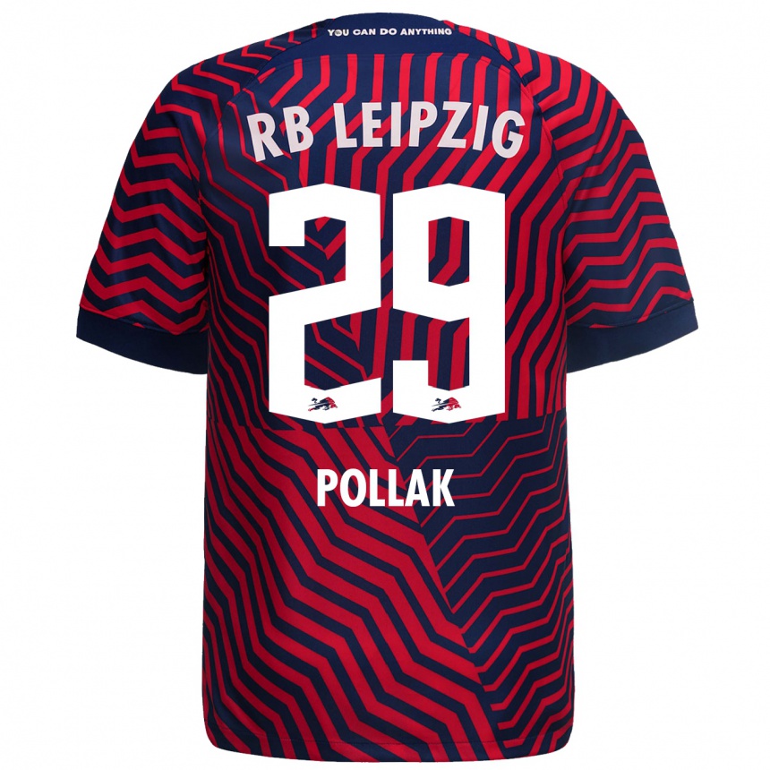 Niño Fútbol Camiseta Julia Pollak #29 Azul Rojo 2ª Equipación 2023/24 México