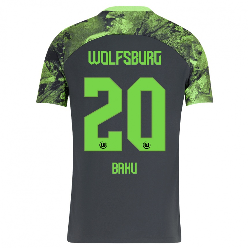 Niño Fútbol Camiseta Ridle Baku #20 Gris Oscuro 2ª Equipación 2023/24 México