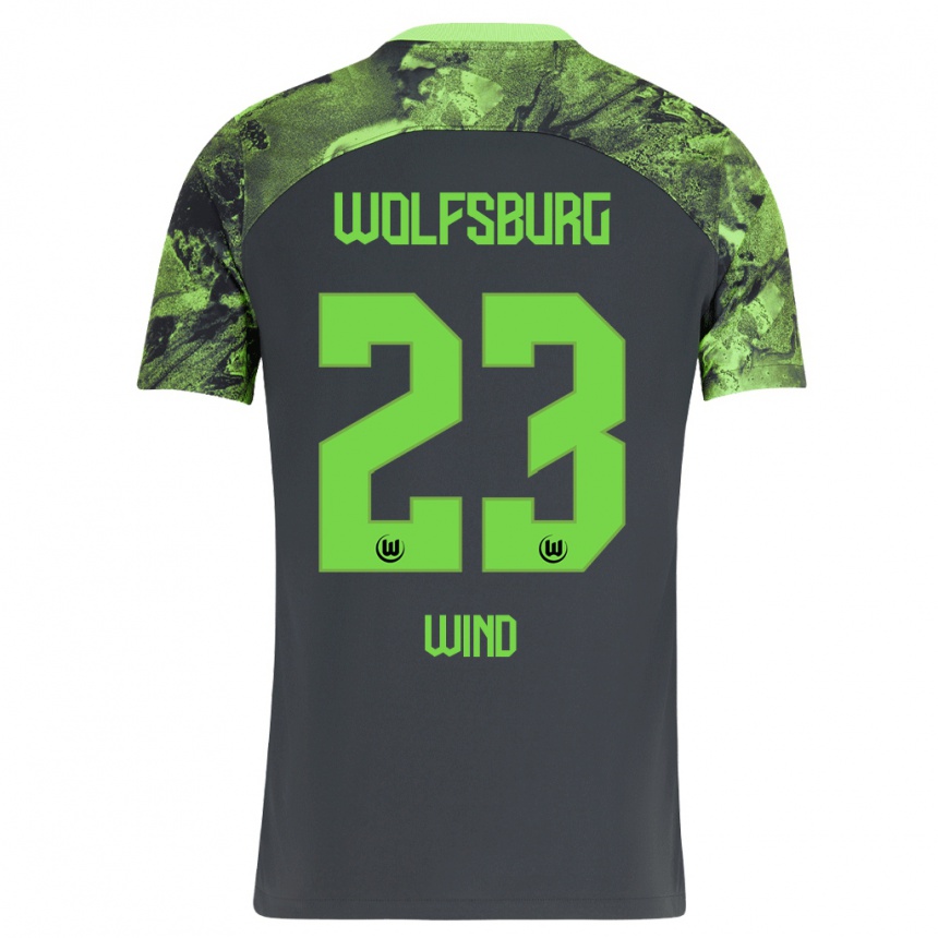 Niño Fútbol Camiseta Jonas Wind #23 Gris Oscuro 2ª Equipación 2023/24 México