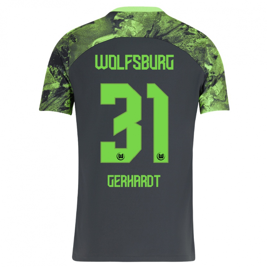 Niño Fútbol Camiseta Yannick Gerhardt #31 Gris Oscuro 2ª Equipación 2023/24 México