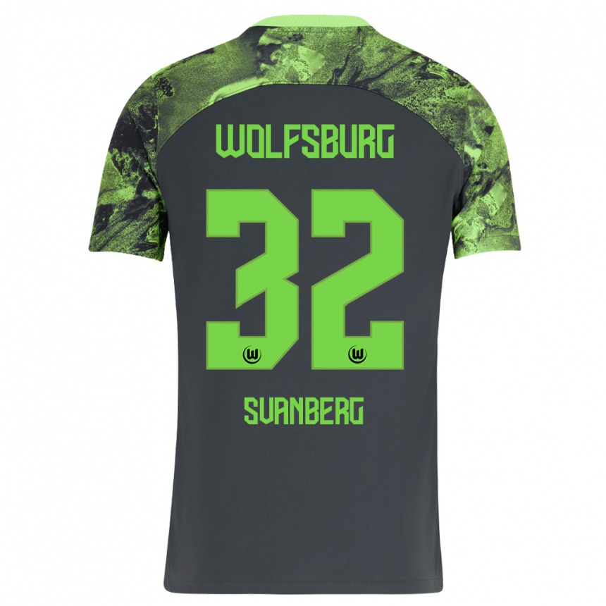 Niño Fútbol Camiseta Mattias Svanberg #32 Gris Oscuro 2ª Equipación 2023/24 México