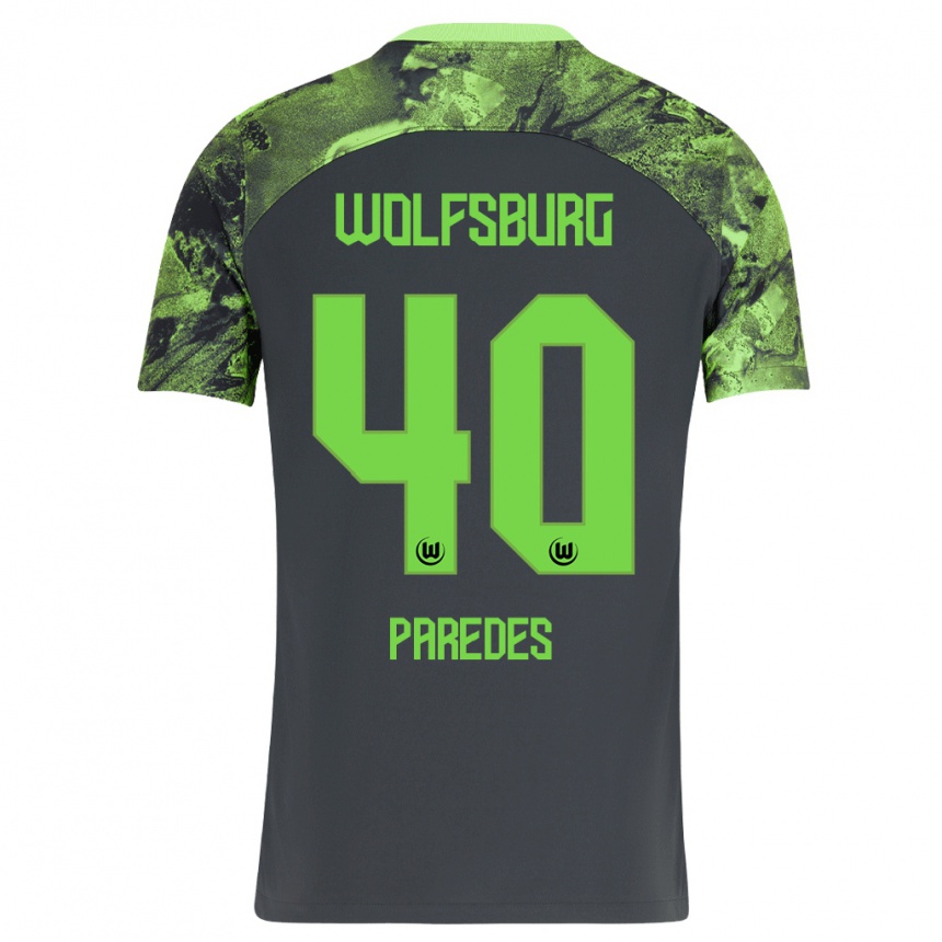 Niño Fútbol Camiseta Kevin Paredes #40 Gris Oscuro 2ª Equipación 2023/24 México