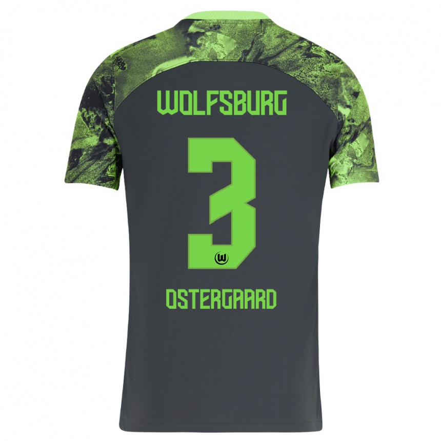 Niño Fútbol Camiseta Christian Östergaard #3 Gris Oscuro 2ª Equipación 2023/24 México