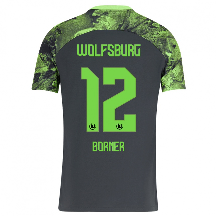 Niño Fútbol Camiseta Benedikt Börner #12 Gris Oscuro 2ª Equipación 2023/24 México