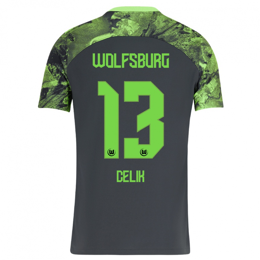 Niño Fútbol Camiseta Dennis Celik #13 Gris Oscuro 2ª Equipación 2023/24 México