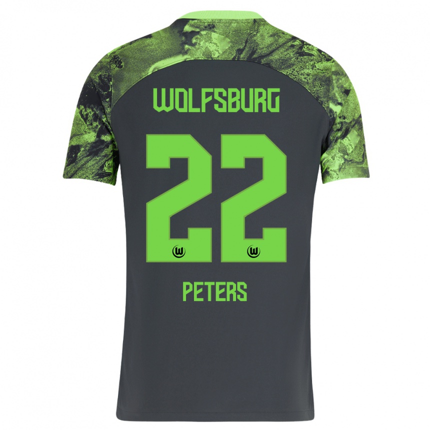 Niño Fútbol Camiseta Laurin Peters #22 Gris Oscuro 2ª Equipación 2023/24 México