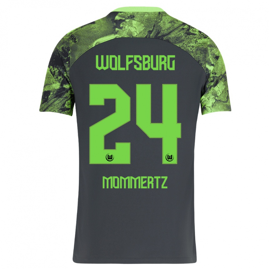 Niño Fútbol Camiseta Benjamin Mommertz #24 Gris Oscuro 2ª Equipación 2023/24 México