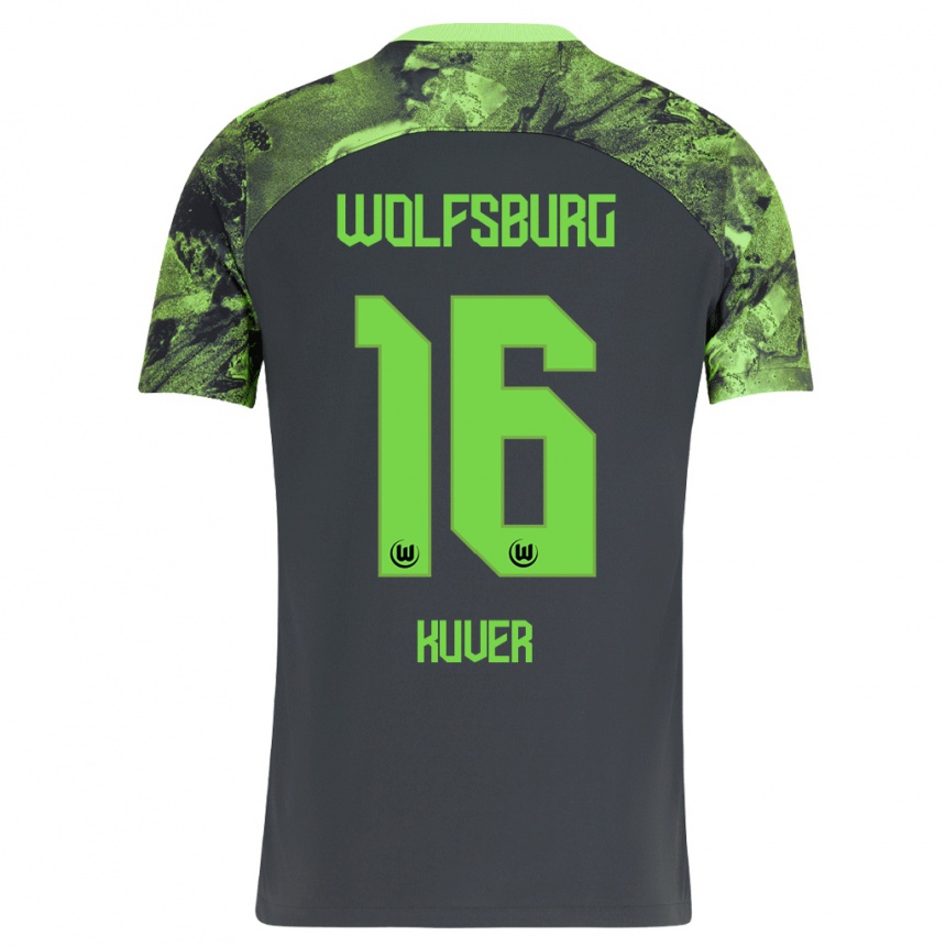 Niño Fútbol Camiseta Camilla Küver #16 Gris Oscuro 2ª Equipación 2023/24 México