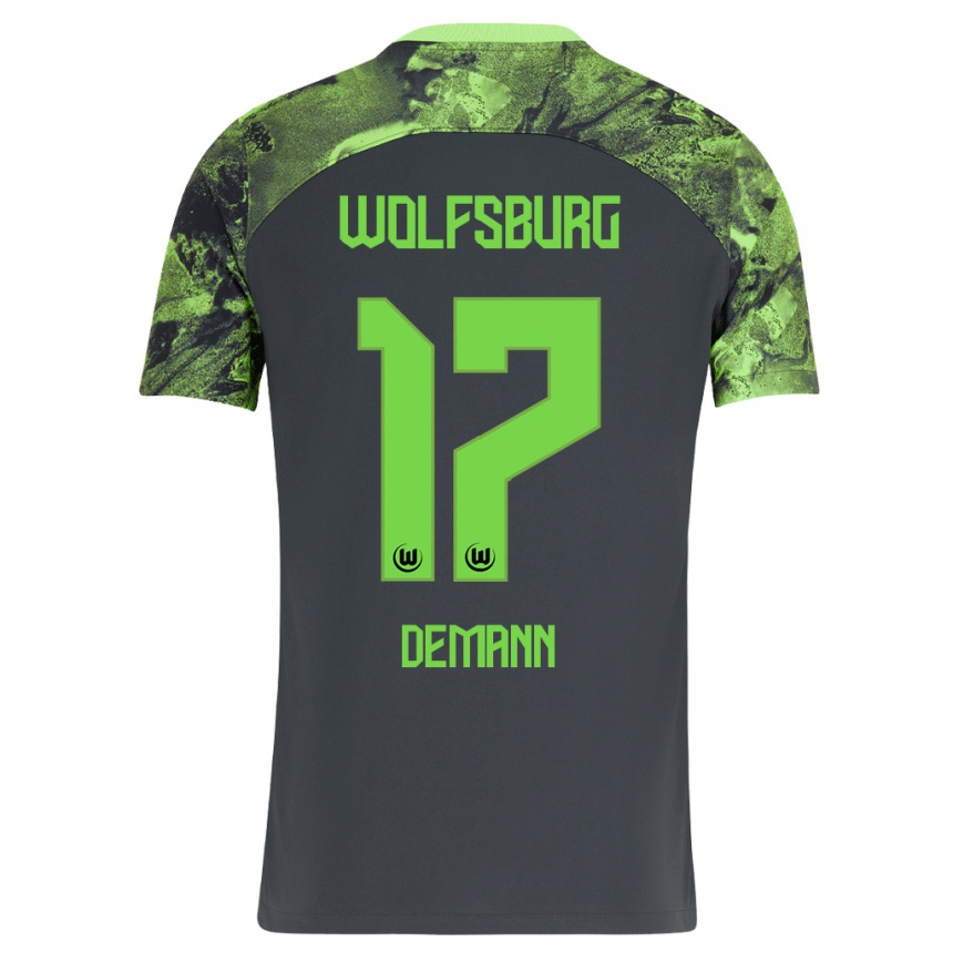 Niño Fútbol Camiseta Kristin Demann #17 Gris Oscuro 2ª Equipación 2023/24 México