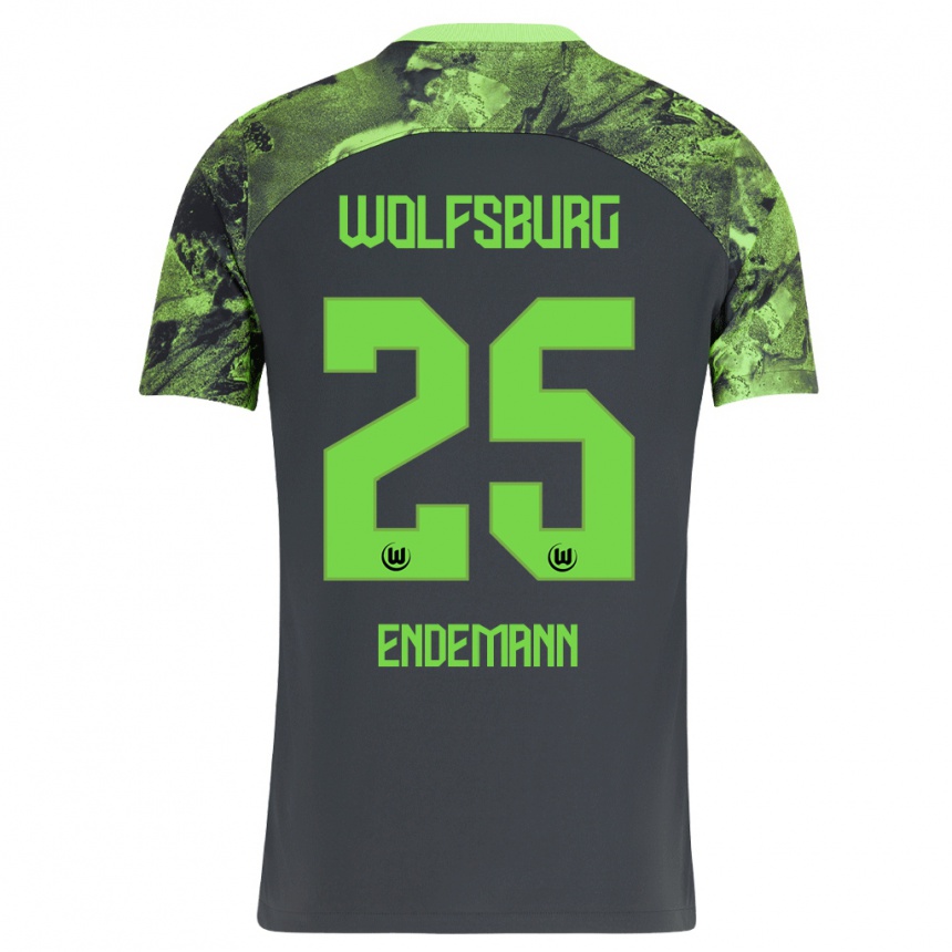 Niño Fútbol Camiseta Vivien Endemann #25 Gris Oscuro 2ª Equipación 2023/24 México