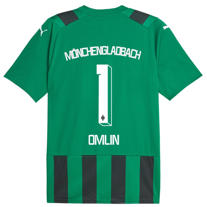 Niño Fútbol Camiseta Jonas Omlin #1 Verde Negro 2ª Equipación 2023/24 México