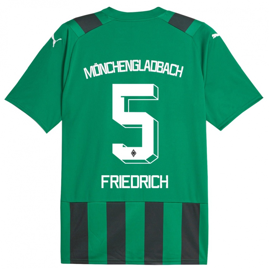 Niño Fútbol Camiseta Marvin Friedrich #5 Verde Negro 2ª Equipación 2023/24 México