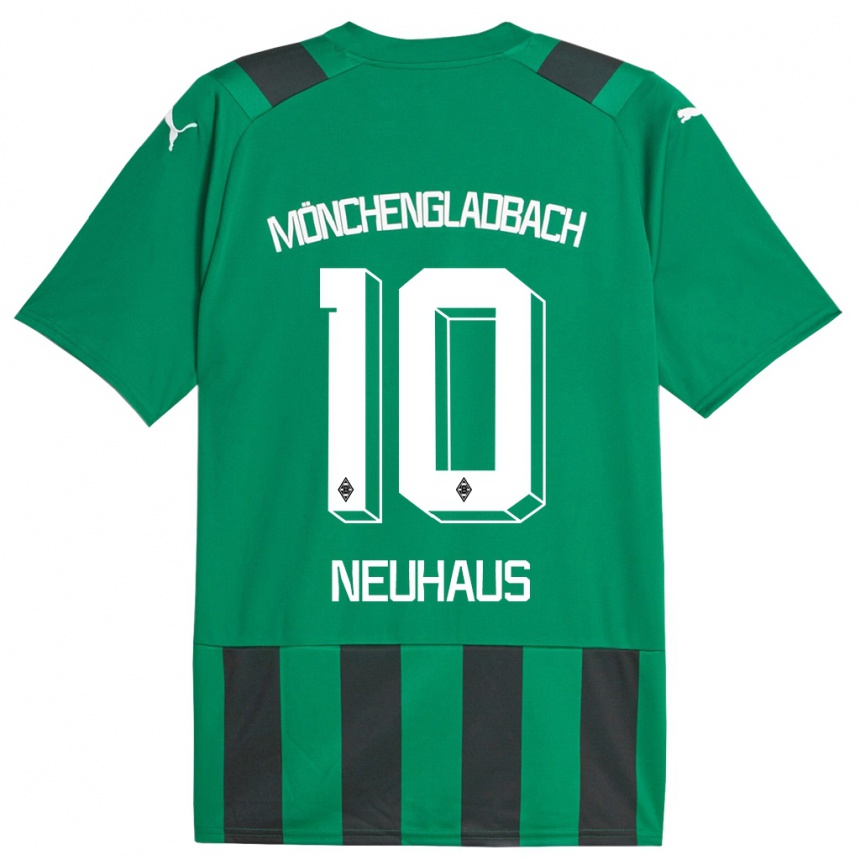 Niño Fútbol Camiseta Florian Neuhaus #10 Verde Negro 2ª Equipación 2023/24 México