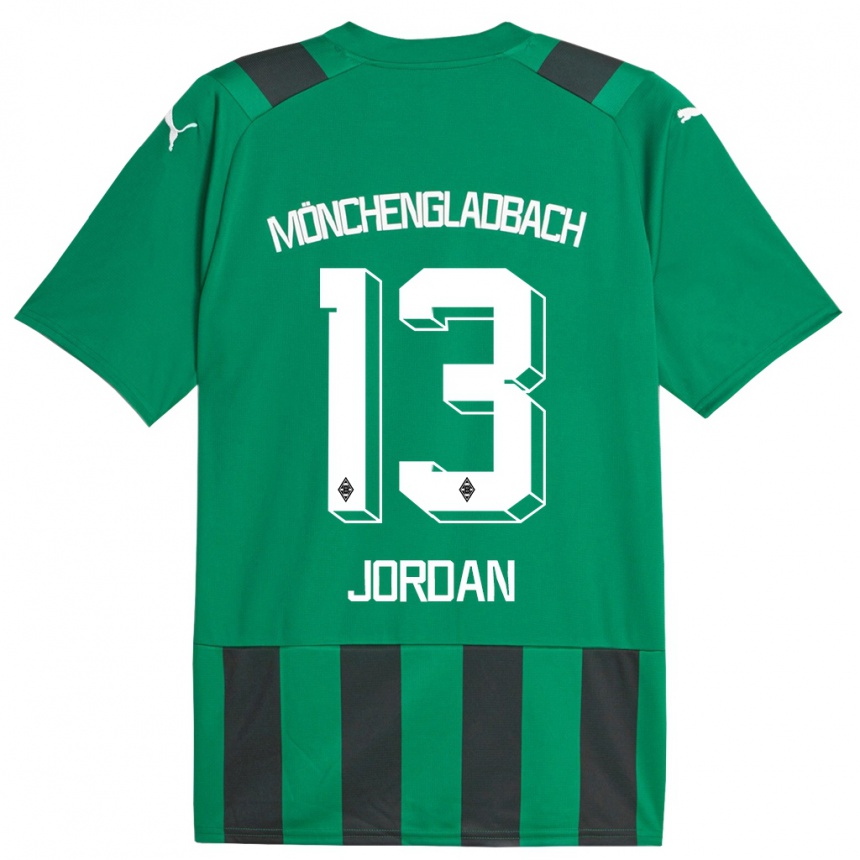 Niño Fútbol Camiseta Jordan #13 Verde Negro 2ª Equipación 2023/24 México