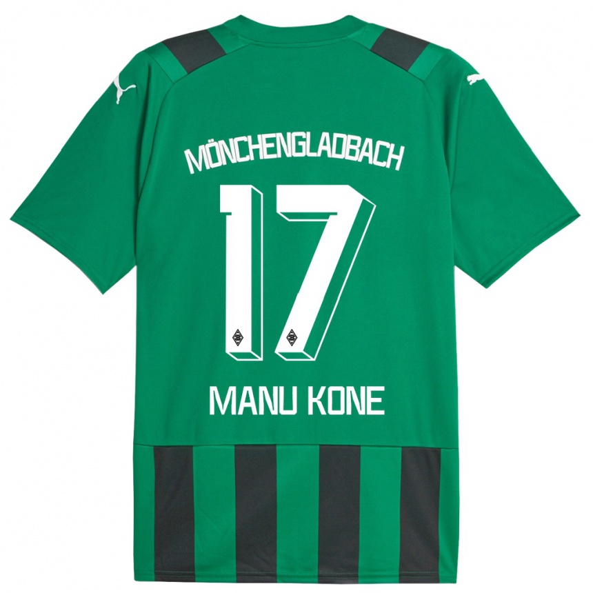 Niño Fútbol Camiseta Manu Koné #17 Verde Negro 2ª Equipación 2023/24 México