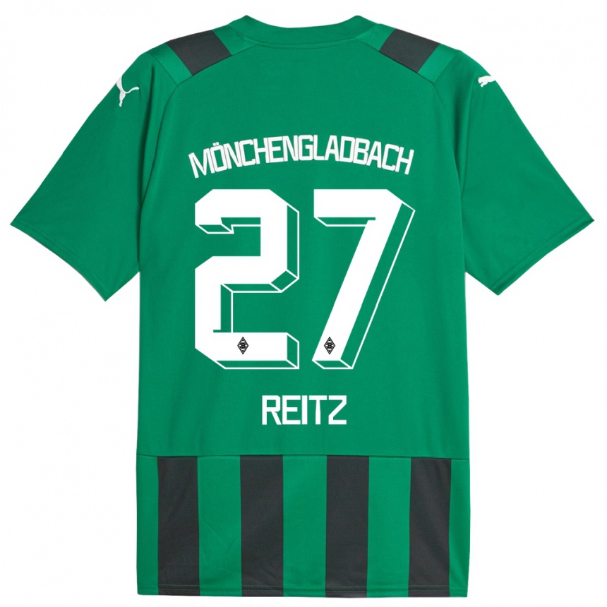 Niño Fútbol Camiseta Rocco Reitz #27 Verde Negro 2ª Equipación 2023/24 México