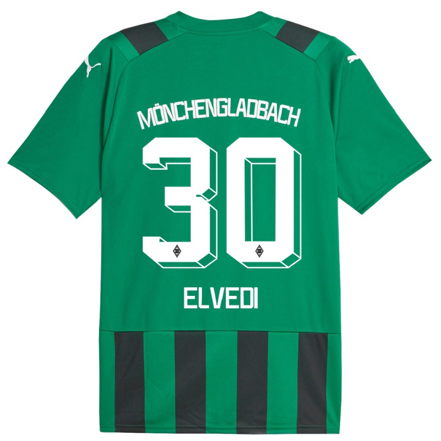 Niño Fútbol Camiseta Nico Elvedi #30 Verde Negro 2ª Equipación 2023/24 México