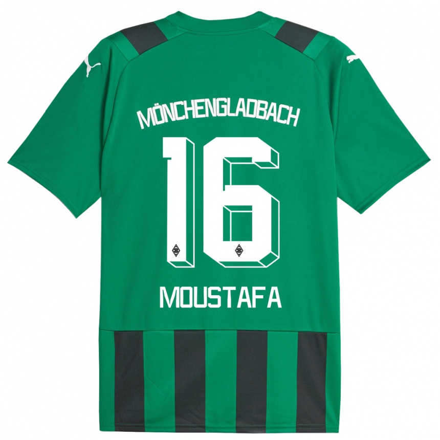 Niño Fútbol Camiseta Moustafa Ashraf Moustafa #16 Verde Negro 2ª Equipación 2023/24 México