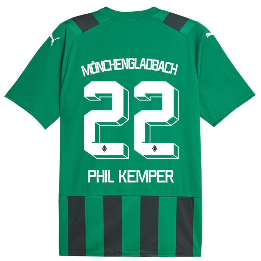 Niño Fútbol Camiseta Phil Kemper #22 Verde Negro 2ª Equipación 2023/24 México