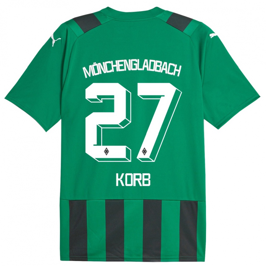 Niño Fútbol Camiseta Julian Korb #27 Verde Negro 2ª Equipación 2023/24 México