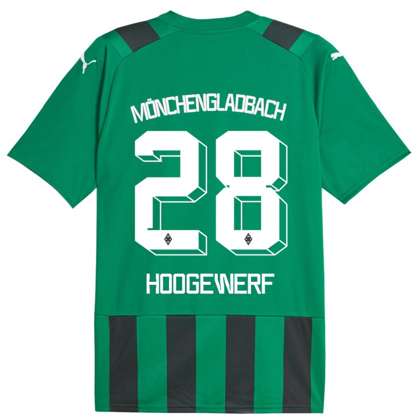 Niño Fútbol Camiseta Dillon Hoogewerf #28 Verde Negro 2ª Equipación 2023/24 México