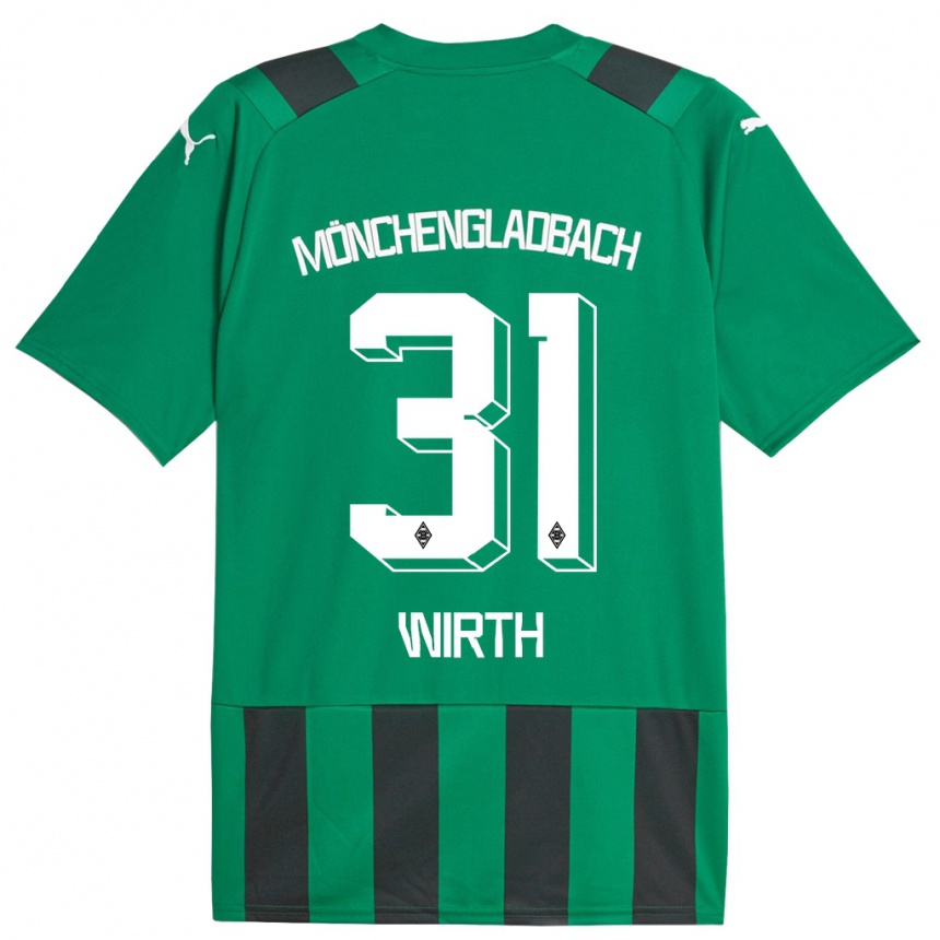 Niño Fútbol Camiseta Linus Wirth #31 Verde Negro 2ª Equipación 2023/24 México