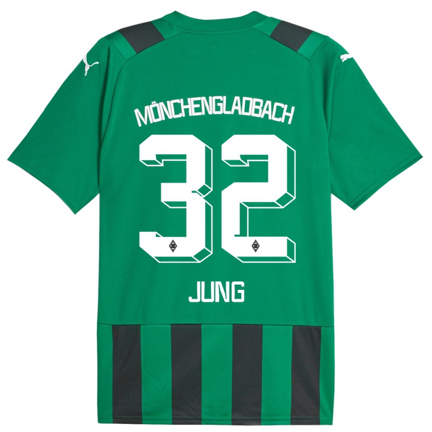 Niño Fútbol Camiseta In-Gyom Jung #32 Verde Negro 2ª Equipación 2023/24 México