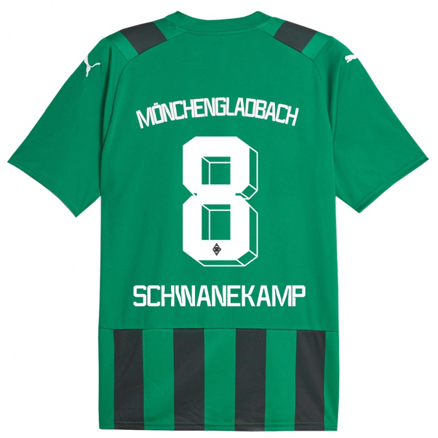 Niño Fútbol Camiseta Jana Schwanekamp #8 Verde Negro 2ª Equipación 2023/24 México