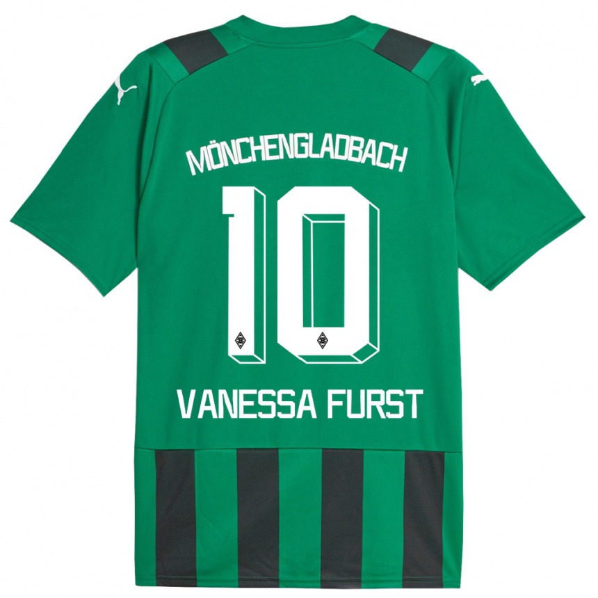 Niño Fútbol Camiseta Vanessa Fürst #10 Verde Negro 2ª Equipación 2023/24 México