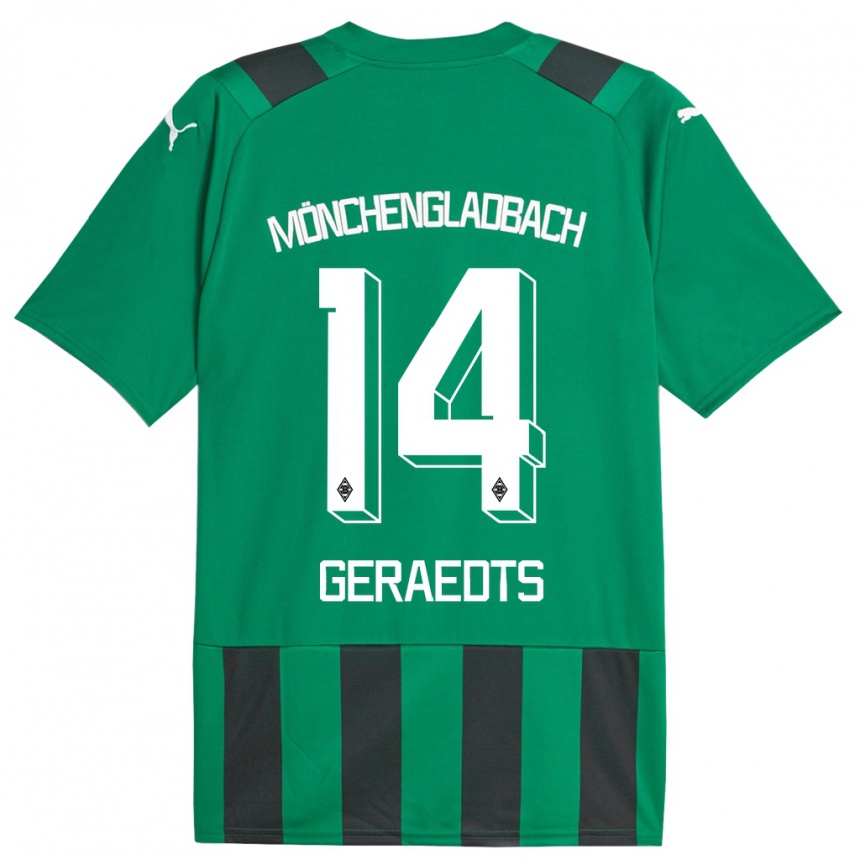 Niño Fútbol Camiseta Kelsey Geraedts #14 Verde Negro 2ª Equipación 2023/24 México