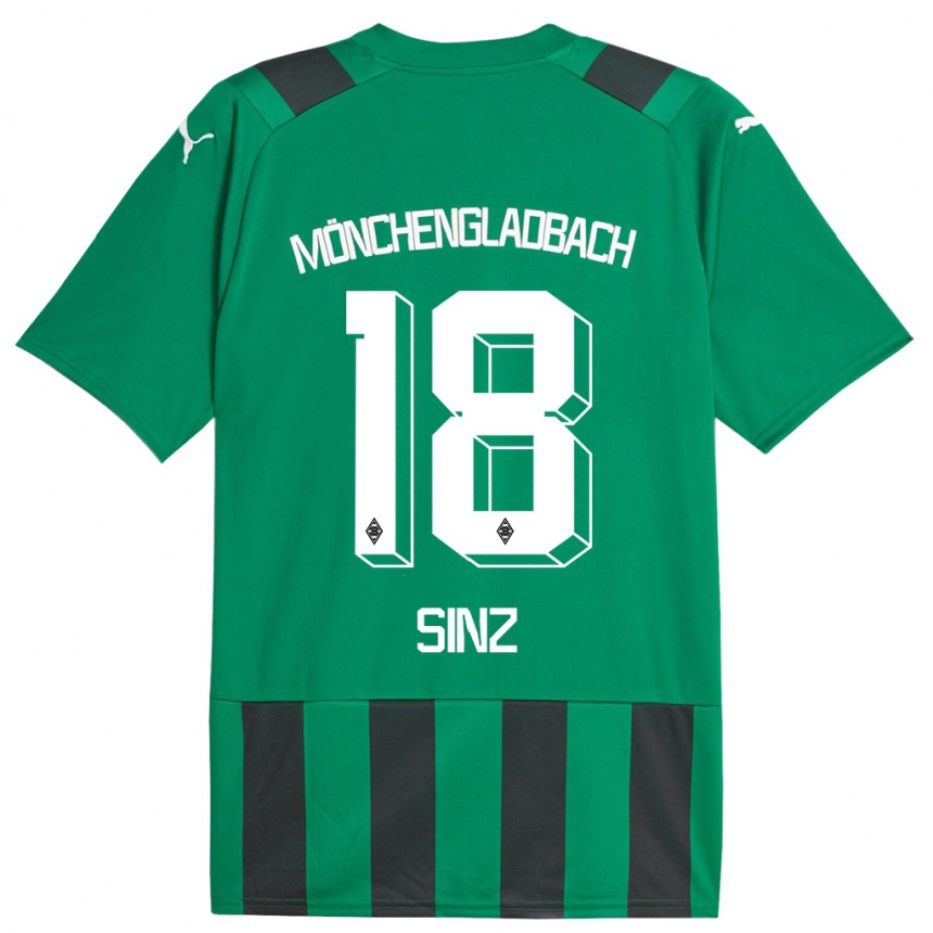 Niño Fútbol Camiseta Michelle Sinz #18 Verde Negro 2ª Equipación 2023/24 México