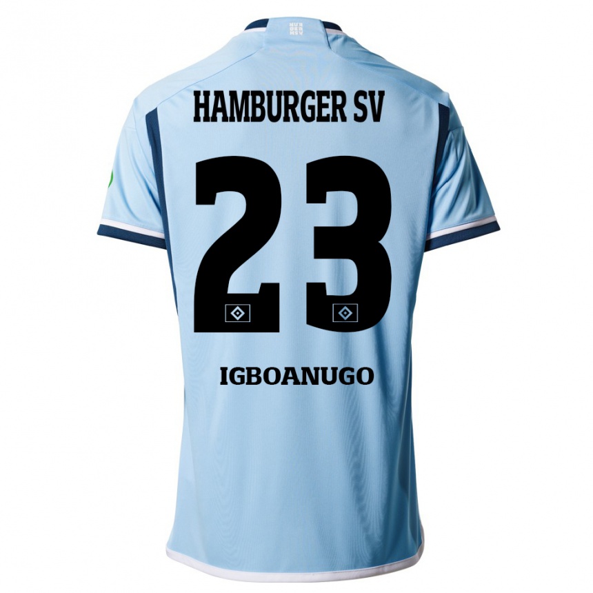 Niño Fútbol Camiseta David Igboanugo #23 Azul 2ª Equipación 2023/24 México