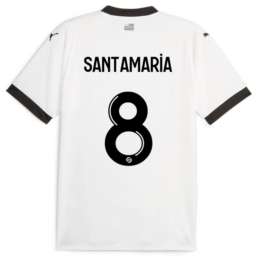 Niño Fútbol Camiseta Baptiste Santamaria #8 Blanco 2ª Equipación 2023/24 México