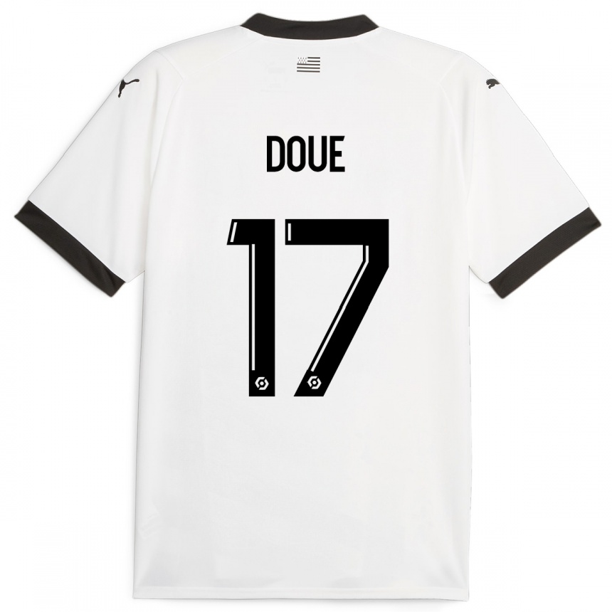 Niño Fútbol Camiseta Guéla Doué #17 Blanco 2ª Equipación 2023/24 México