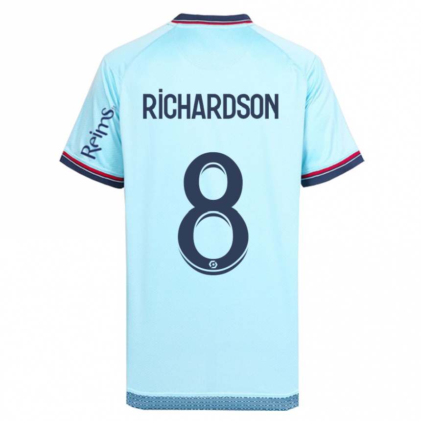 Niño Fútbol Camiseta Amir Richardson #8 Cielo Azul 2ª Equipación 2023/24 México