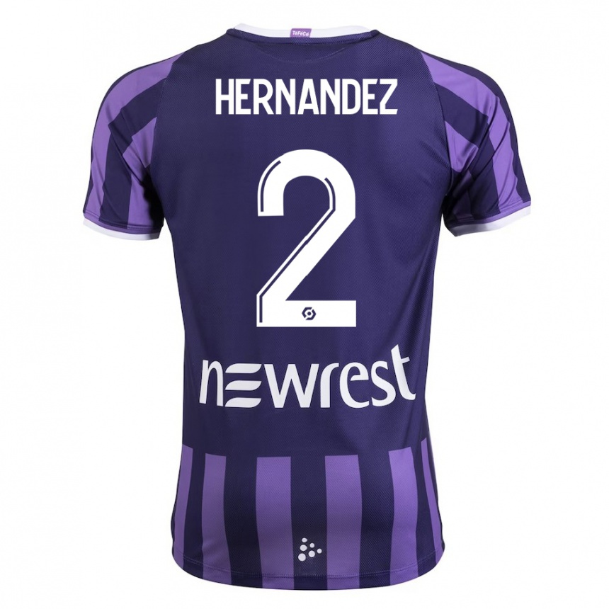 Niño Fútbol Camiseta Lucie Hernandez #2 Morado 2ª Equipación 2023/24 México