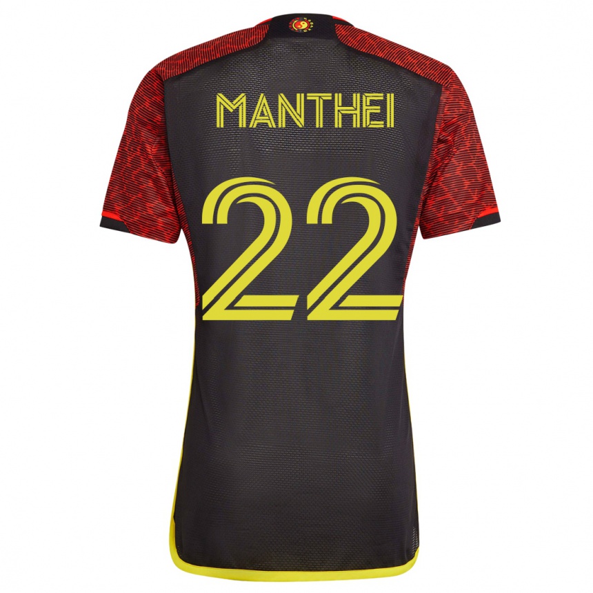 Niño Fútbol Camiseta Leahi Manthei #22 Naranja 2ª Equipación 2023/24 México