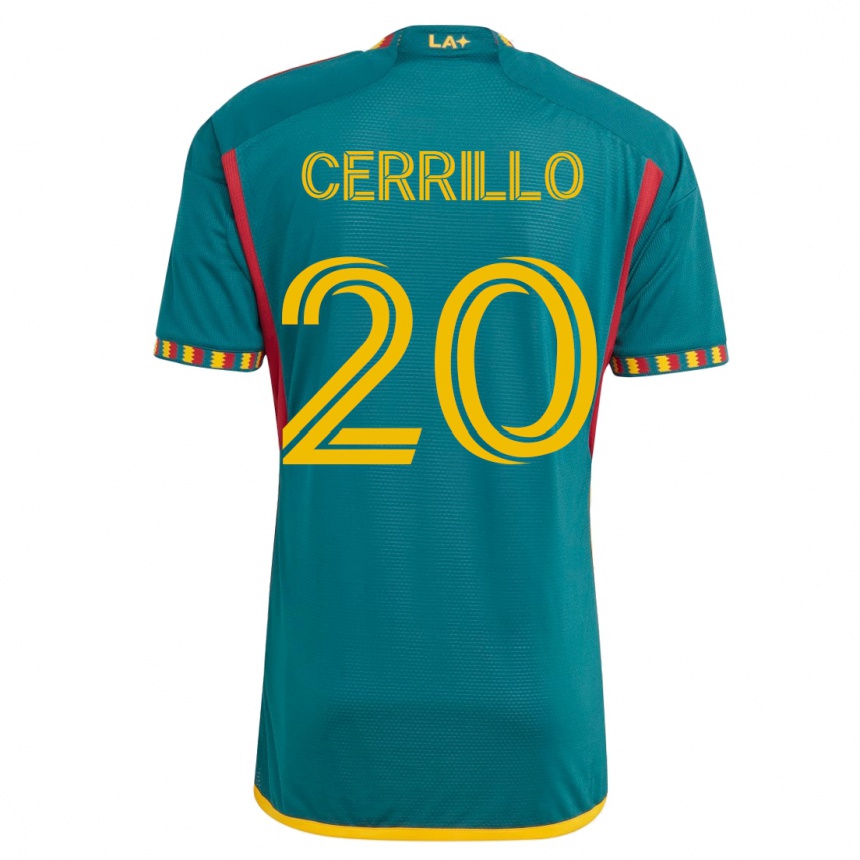 Niño Fútbol Camiseta Edwin Cerrillo #20 Verde 2ª Equipación 2023/24 México