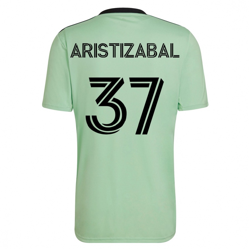 Niño Fútbol Camiseta Nicolas Aristizabal #37 Verde Claro 2ª Equipación 2023/24 México