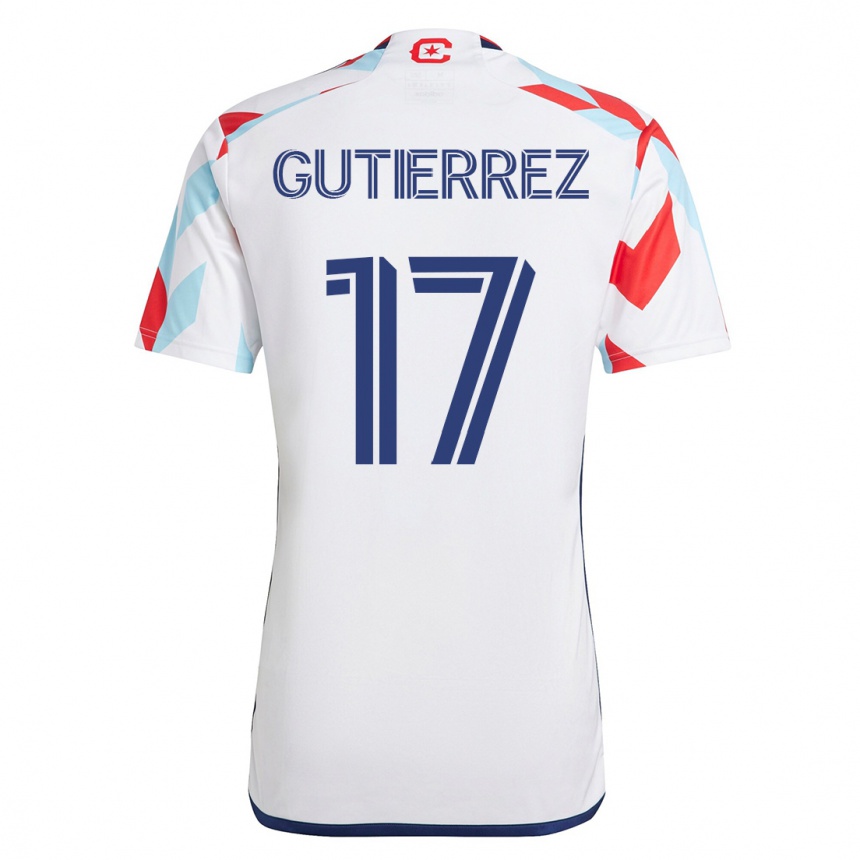 Niño Fútbol Camiseta Brian Gutiérrez #17 Blanco Azul 2ª Equipación 2023/24 México