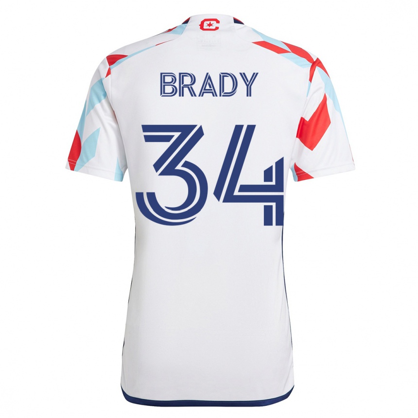 Niño Fútbol Camiseta Chris Brady #34 Blanco Azul 2ª Equipación 2023/24 México