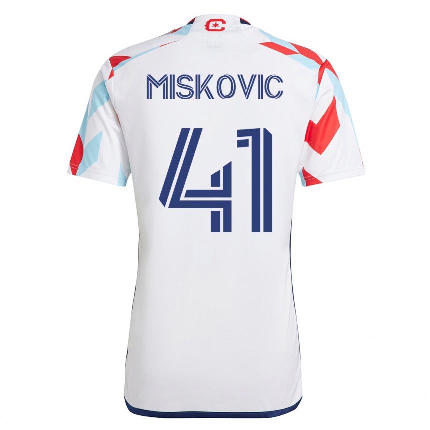 Niño Fútbol Camiseta Mihajlo Miskovic #41 Blanco Azul 2ª Equipación 2023/24 México