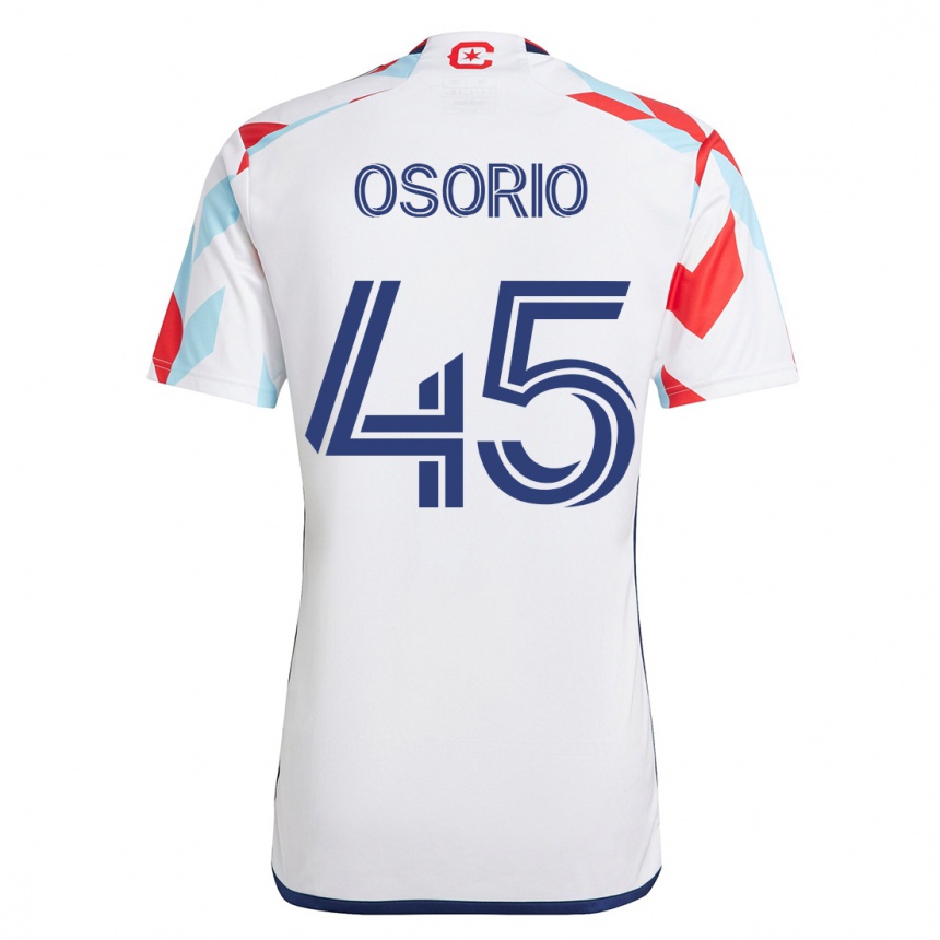 Niño Fútbol Camiseta Harold Osorio #45 Blanco Azul 2ª Equipación 2023/24 México