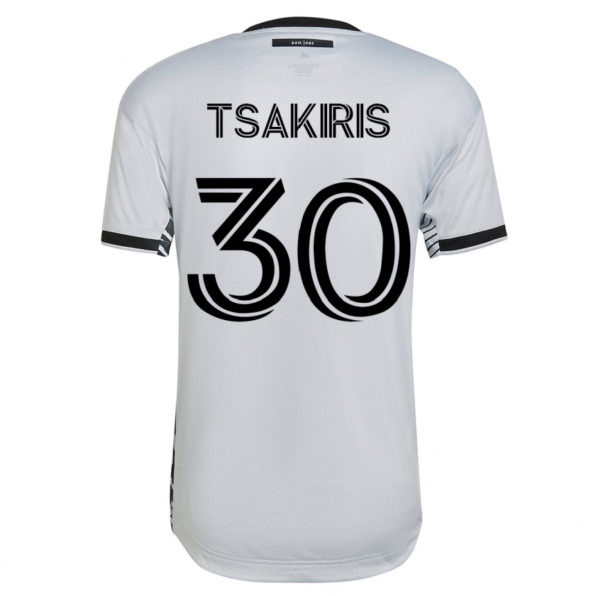 Niño Fútbol Camiseta Niko Tsakiris #30 Blanco 2ª Equipación 2023/24 México