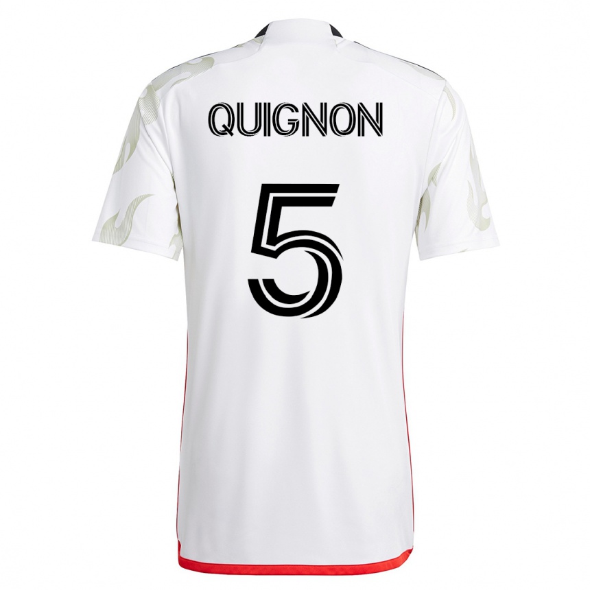 Niño Fútbol Camiseta Facundo Quignón #5 Blanco 2ª Equipación 2023/24 México