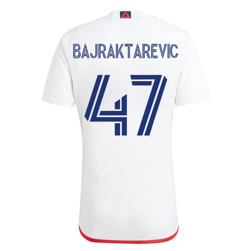 Niño Fútbol Camiseta Esmir Bajraktarevic #47 Blanco Rojo 2ª Equipación 2023/24 México