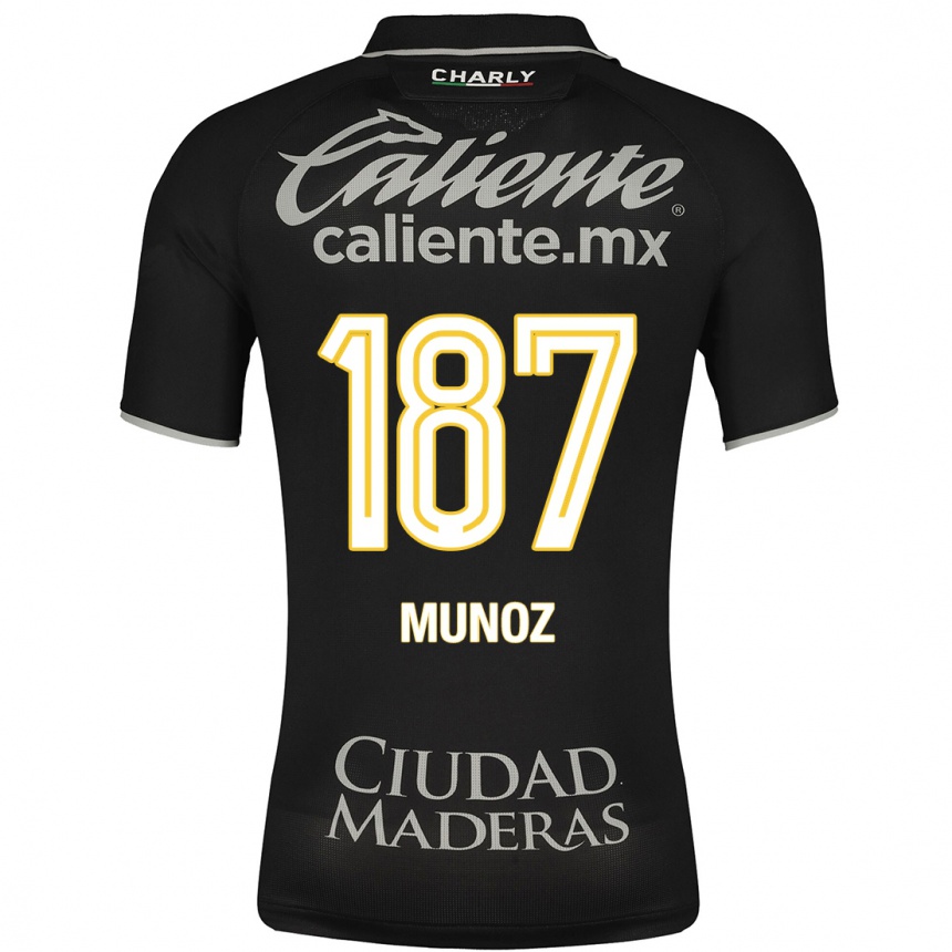 Niño Fútbol Camiseta Diego Muñoz #187 Negro 2ª Equipación 2023/24 México